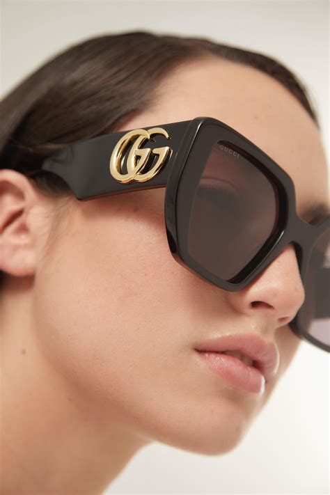 gucci white lines black sunglasses|gucci sunglasses shop online.